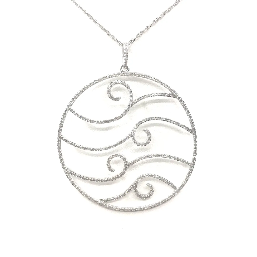 14K Gold and Diamond Circle Pendant Necklace Trendy Accessory Graduation Gift