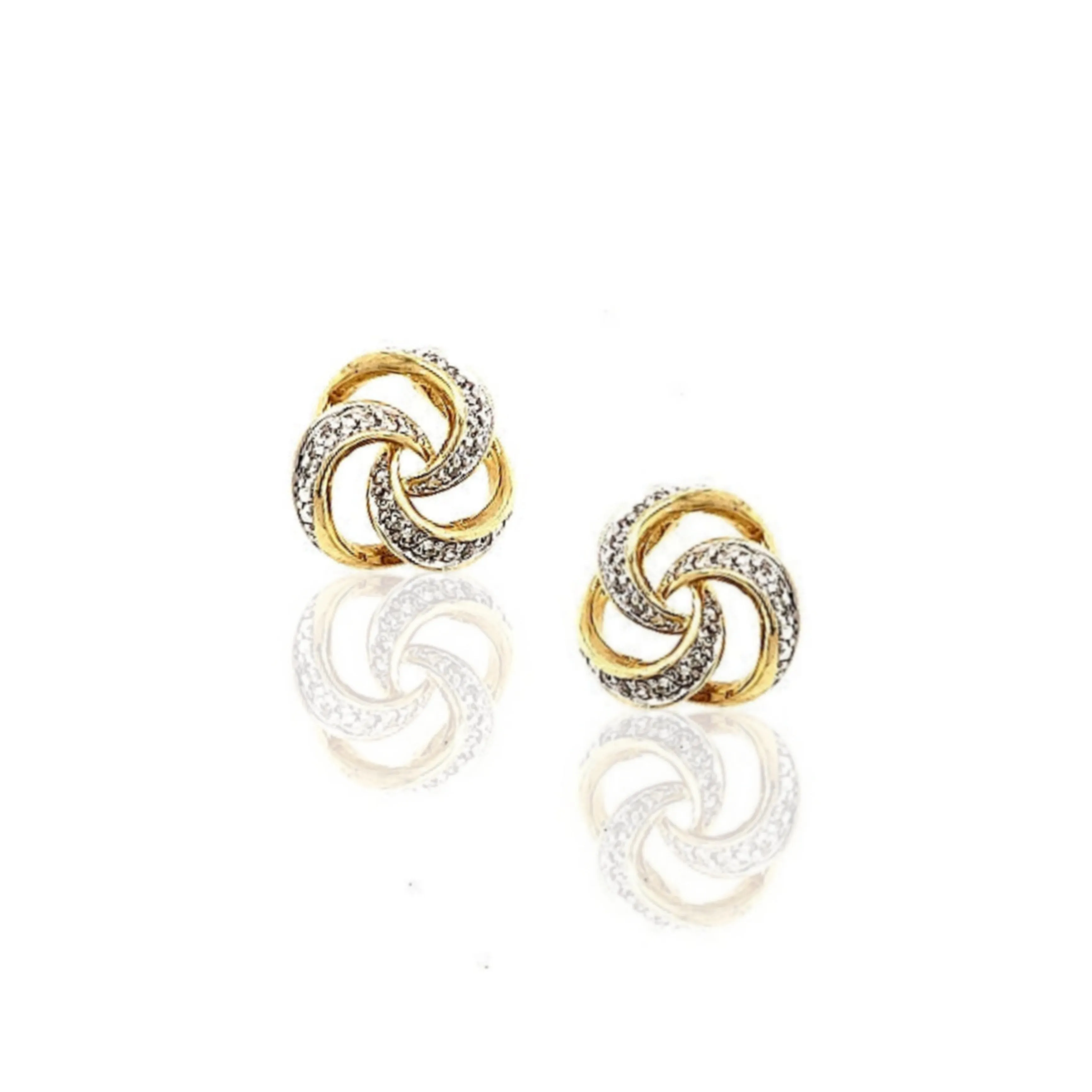 14K Gold and Diamond Knot Stud Earring Vacation Accessory