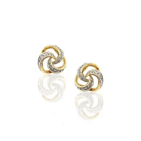 14K Gold and Diamond Knot Stud Earring Vacation Accessory