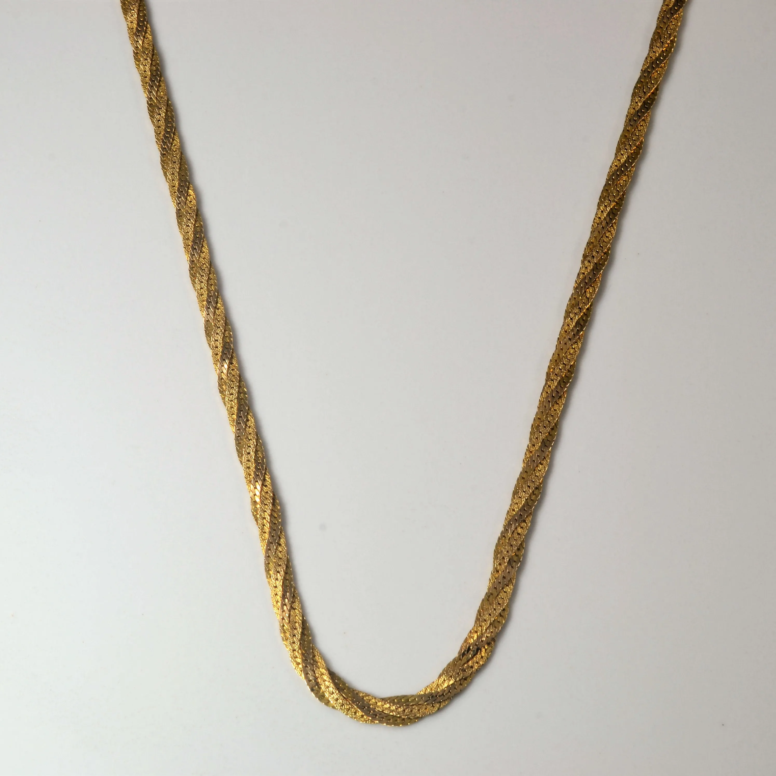 Opulent Craft Clean Spark 14k Gold Braided Necklace | 18" |