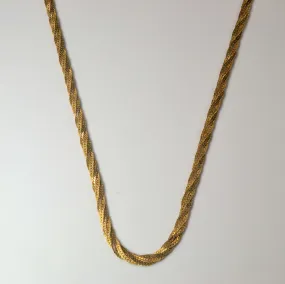 Opulent Craft Clean Spark 14k Gold Braided Necklace | 18" |