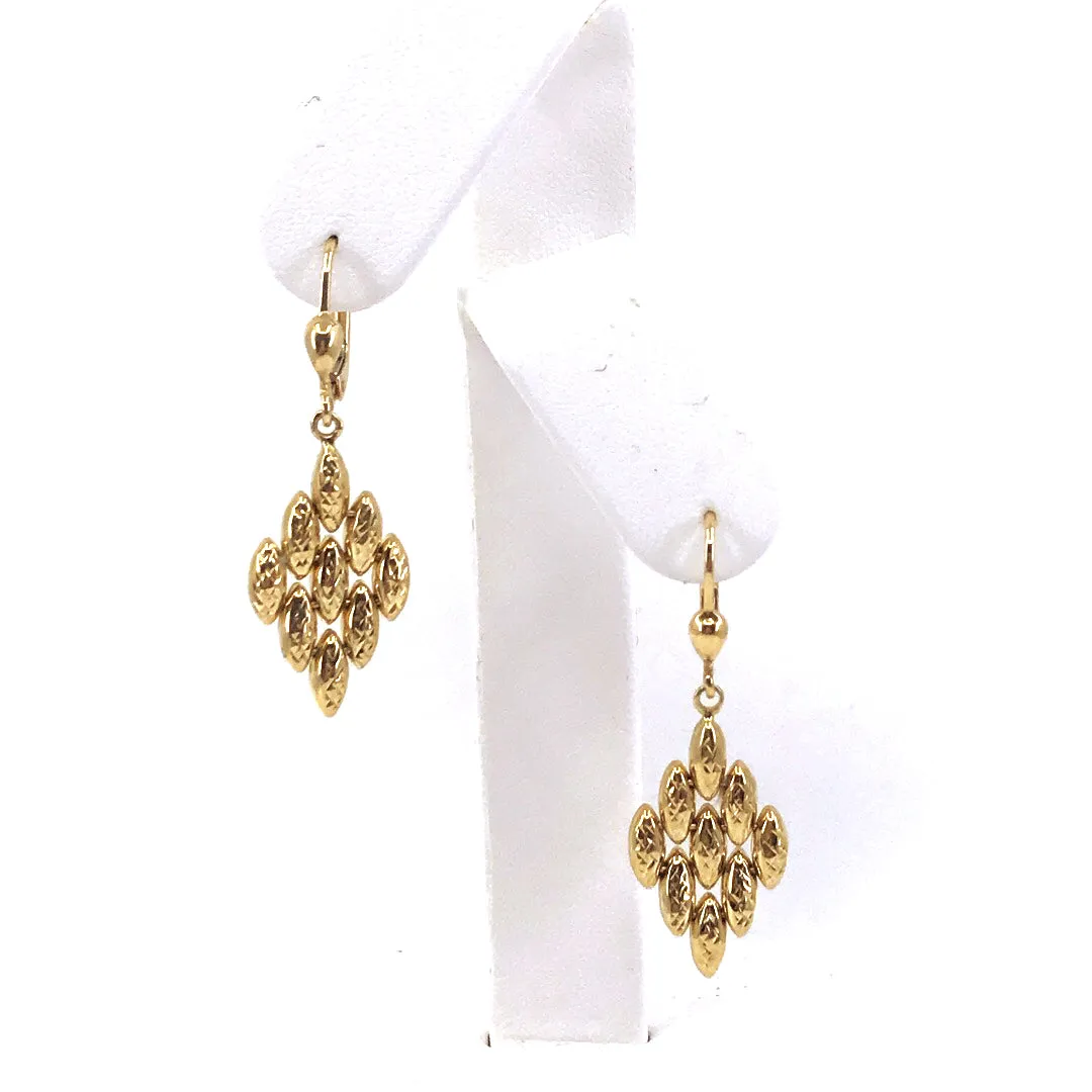 Winter Piece Modern Trinket 14K Gold Diamond-Shape Earrings
