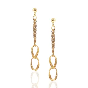 14K Gold Link Earrings Sophisticated Vibe Unique Appearance