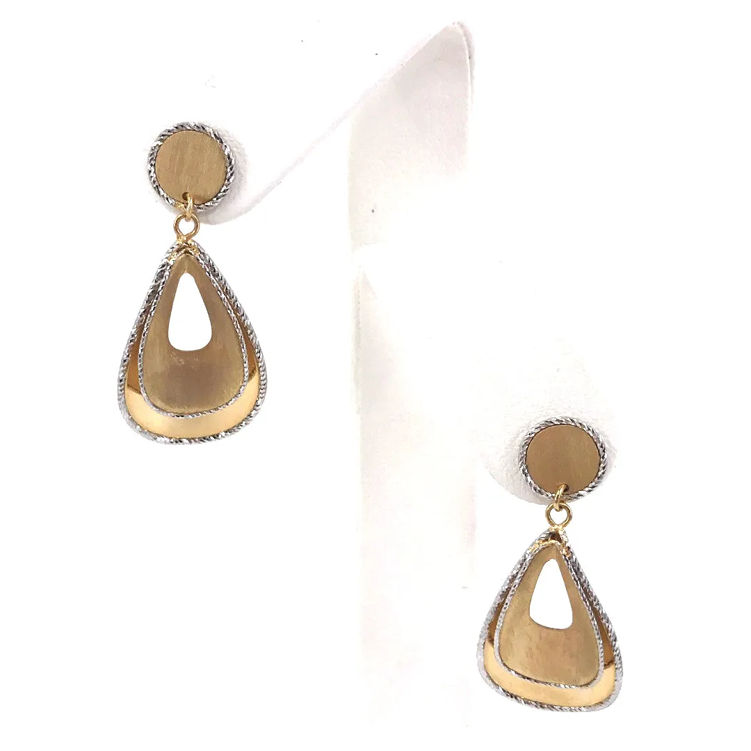14K Gold Teardrop Earrings Shiny Aesthetic
