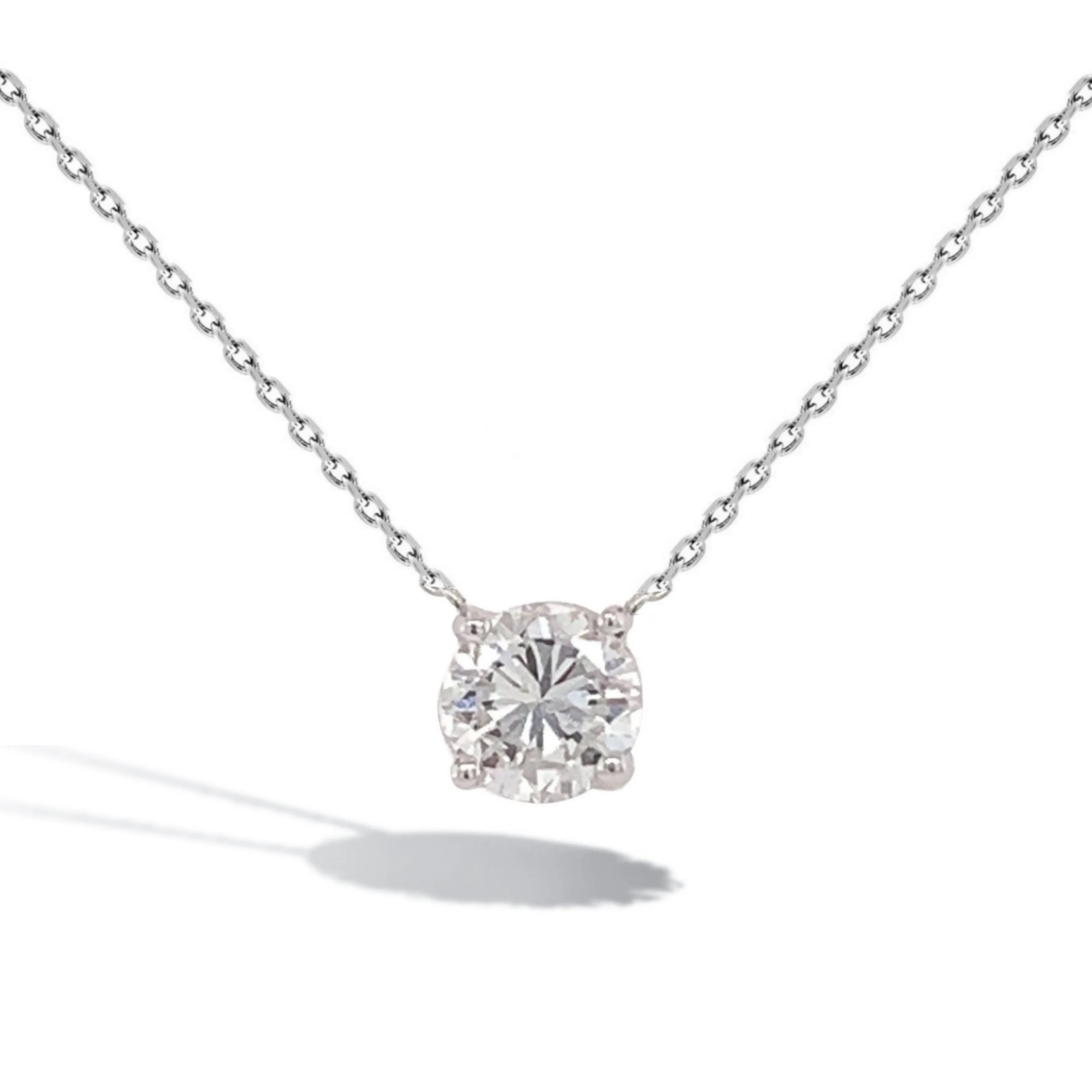 Equipping Adornment Cultural Highlight 14k Gold Top Quality 1ct. Lab Grown Diamond Solitaire Necklace