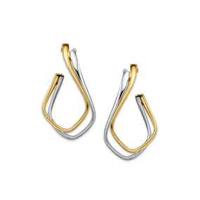 14k Gold Two-tone Twisted Fancy Post Earrings Refined Essential Elegant Must-Have