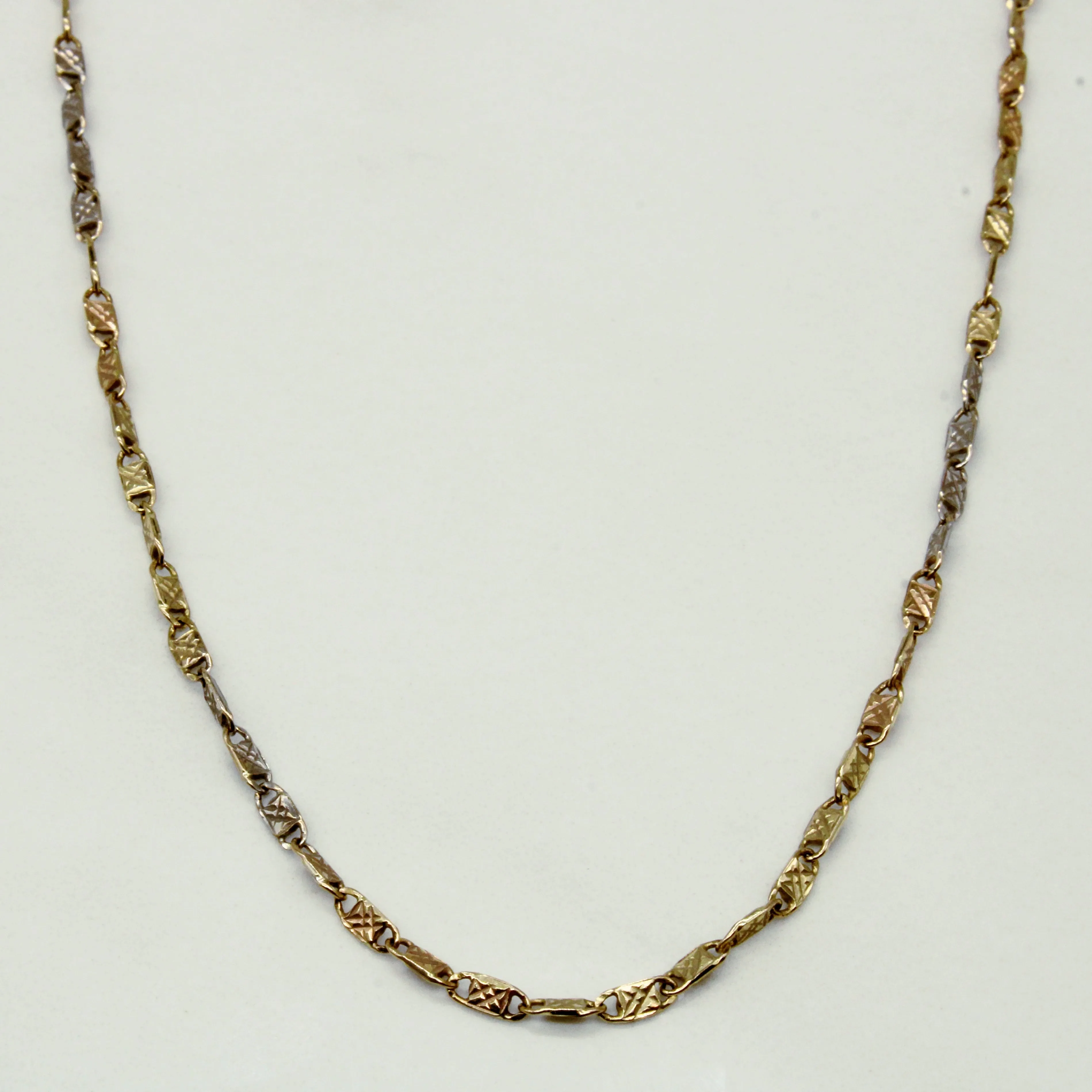 Minimal accessory Everyday Duo 14k Multi Tone Bar Link Necklace | 18" |