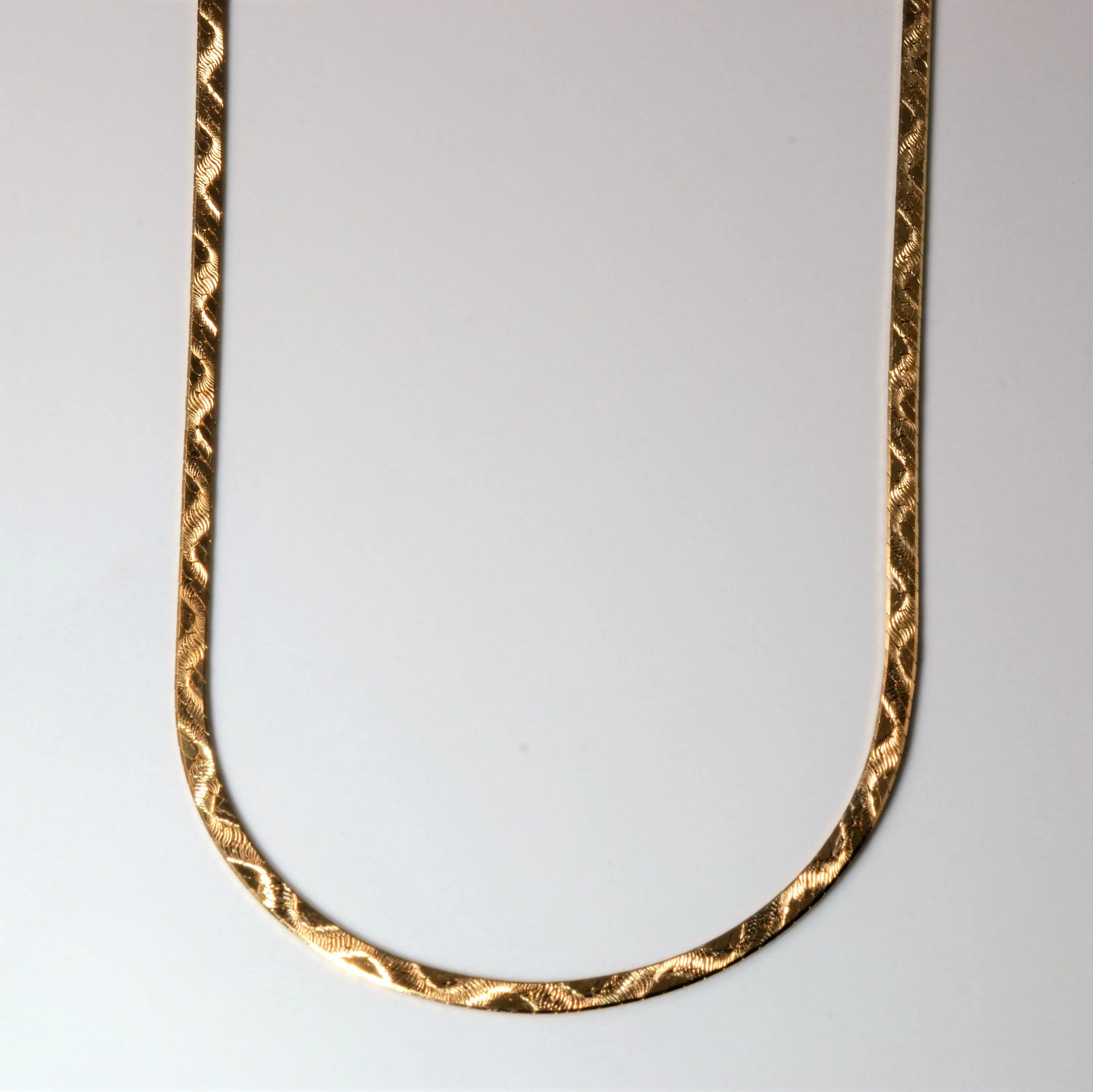 Sweet Spark Chic Style 14k Satin Textured Herringbone Chain | 19" |