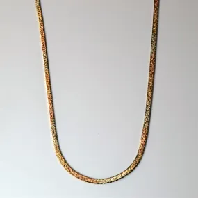 Party Gift 14k Tri Tone Gold Herringbone Chain | 18"|