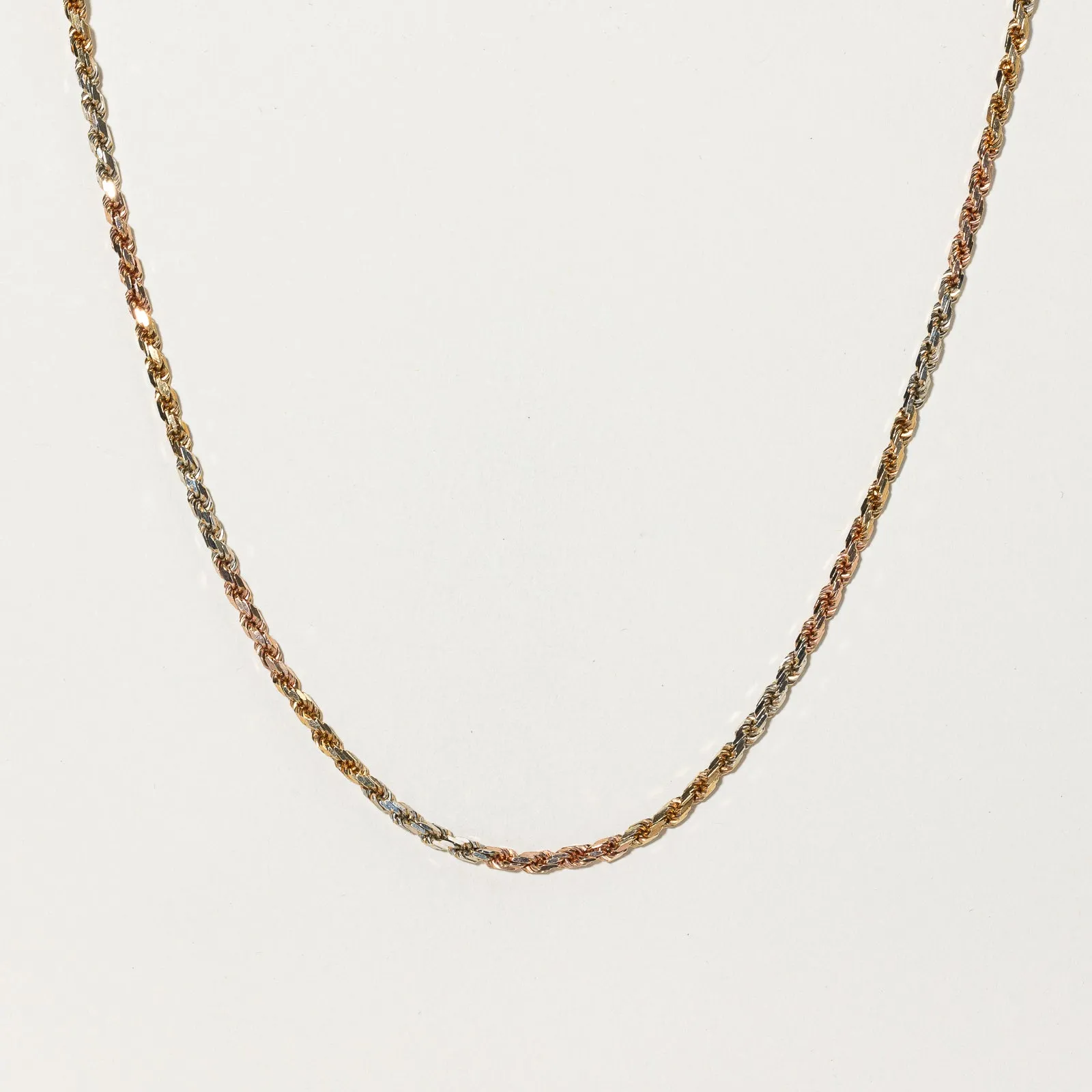 Precious Jewelry Pieces 14k Tri Tone Rope Chain | 17.75" |