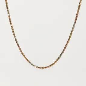 Precious Jewelry Pieces 14k Tri Tone Rope Chain | 17.75" |