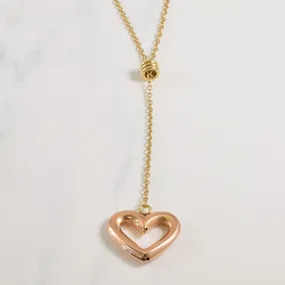 14k Two Tone Heart Necklace | 17.25" | Everyday Shine Sophisticated Detail