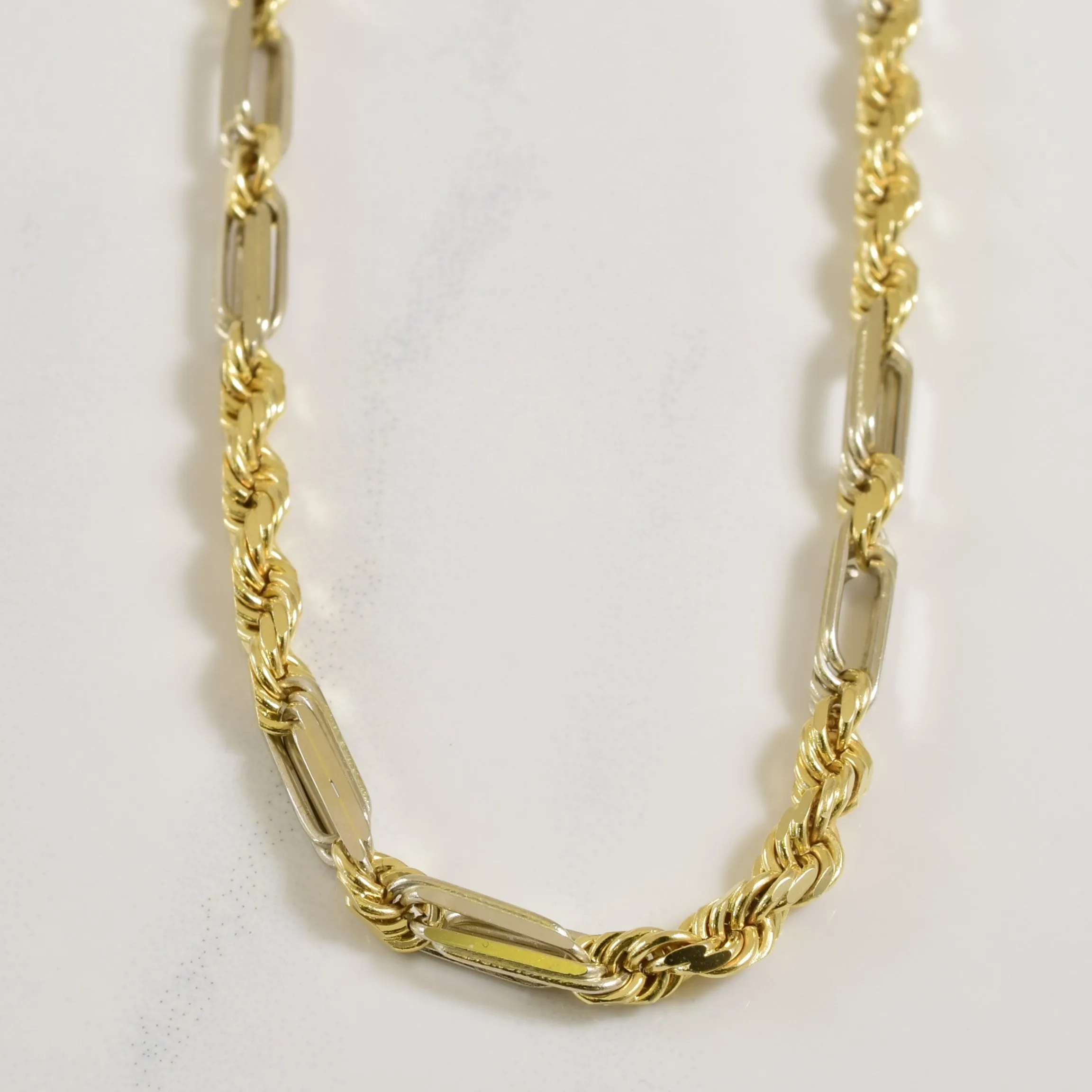 14k Two Tone Rope & Bar Chain | 17" | Night Feature Exclusive Accent