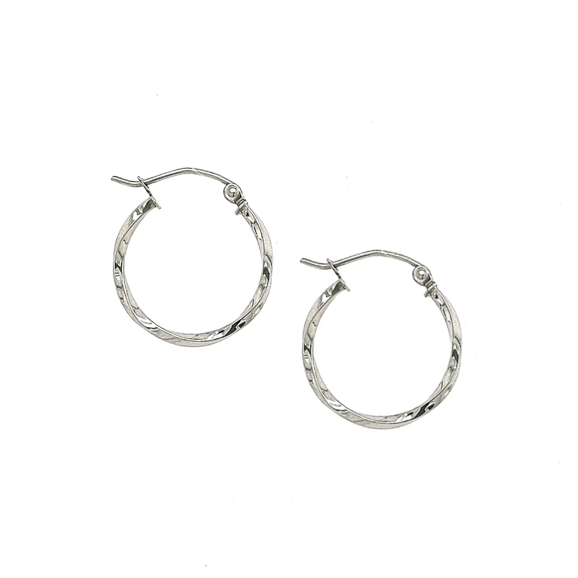 Striking Jewelry Pretty Element 14k White Gold 3/4 Inch Round Hoop Earring