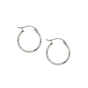 Striking Jewelry Pretty Element 14k White Gold 3/4 Inch Round Hoop Earring