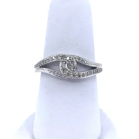 14K White Gold And Diamond Ring See Through Luxury Jewelry