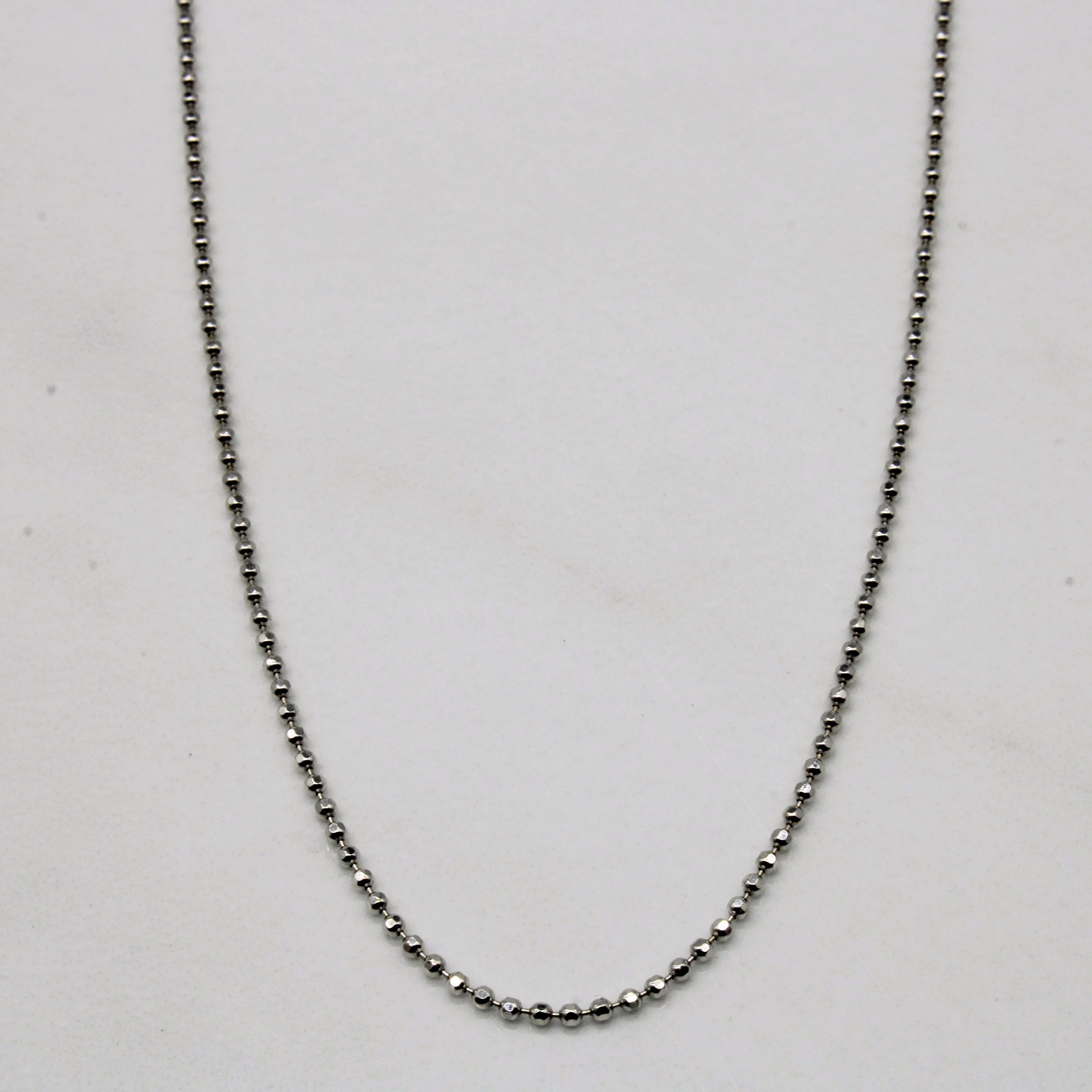 14k White Gold Bead Chain | 16" | Dazzling Detail Special Gift