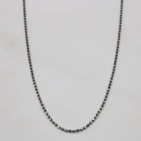 14k White Gold Bead Chain | 16" | Dazzling Detail Special Gift