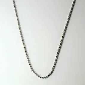 14k White Gold Bead Chain | 16" | Luminous Highlight Finest Style