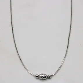 Daily Essentials Elegant Shine Pieces 14k White Gold Bead Necklace | 16" |