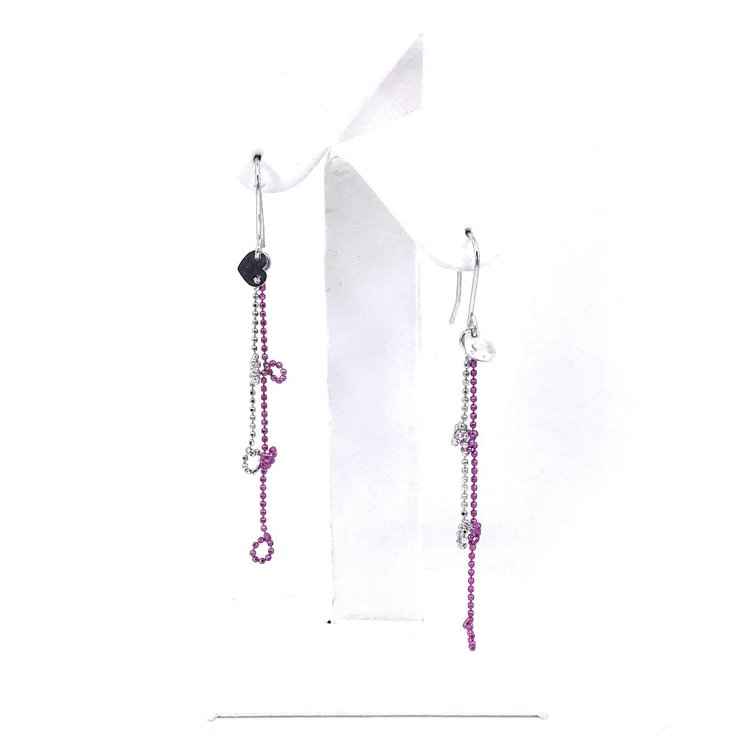 14K White Gold Beaded Earrings Grand Adornment