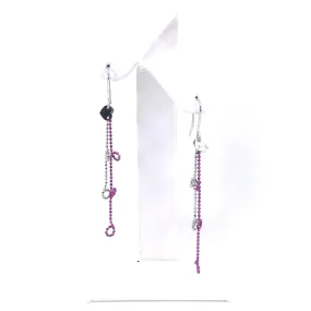 14K White Gold Beaded Earrings Grand Adornment