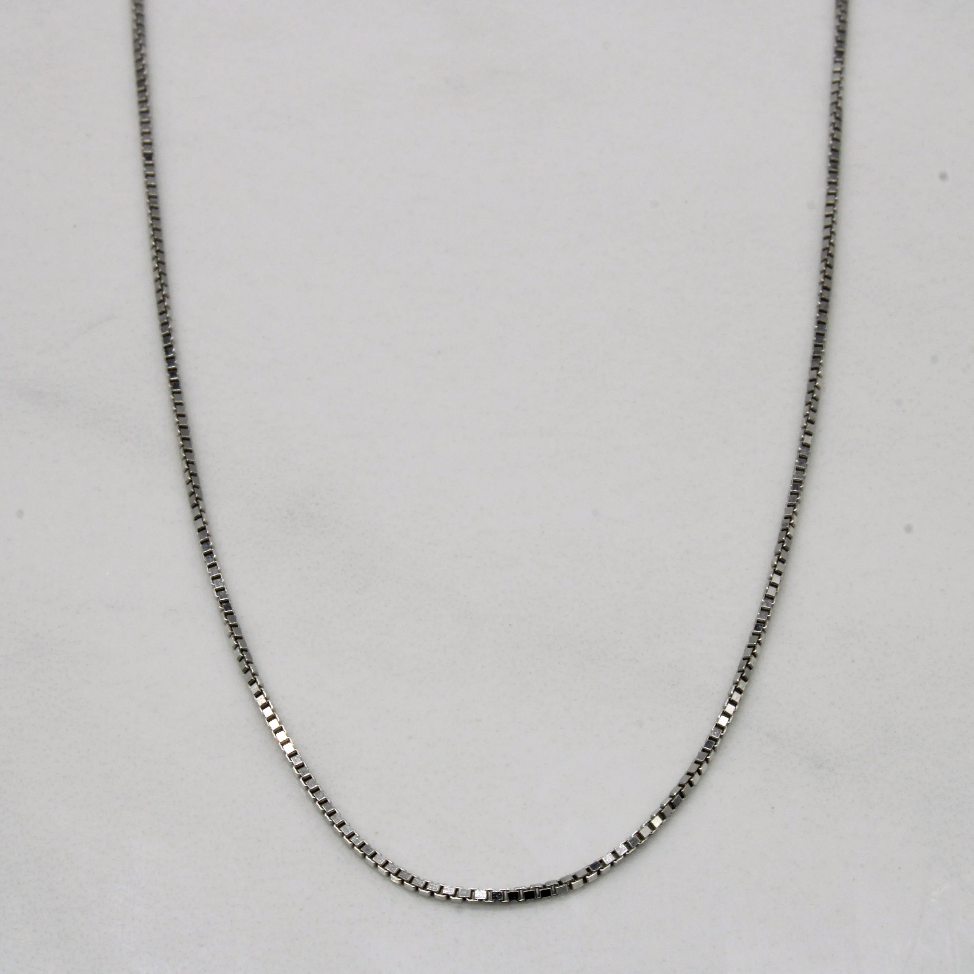 14k White Gold Box Link Chain | 16" | Holiday Party Polished Jewelry