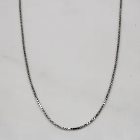 14k White Gold Box Link Chain | 16" | Holiday Party Polished Jewelry