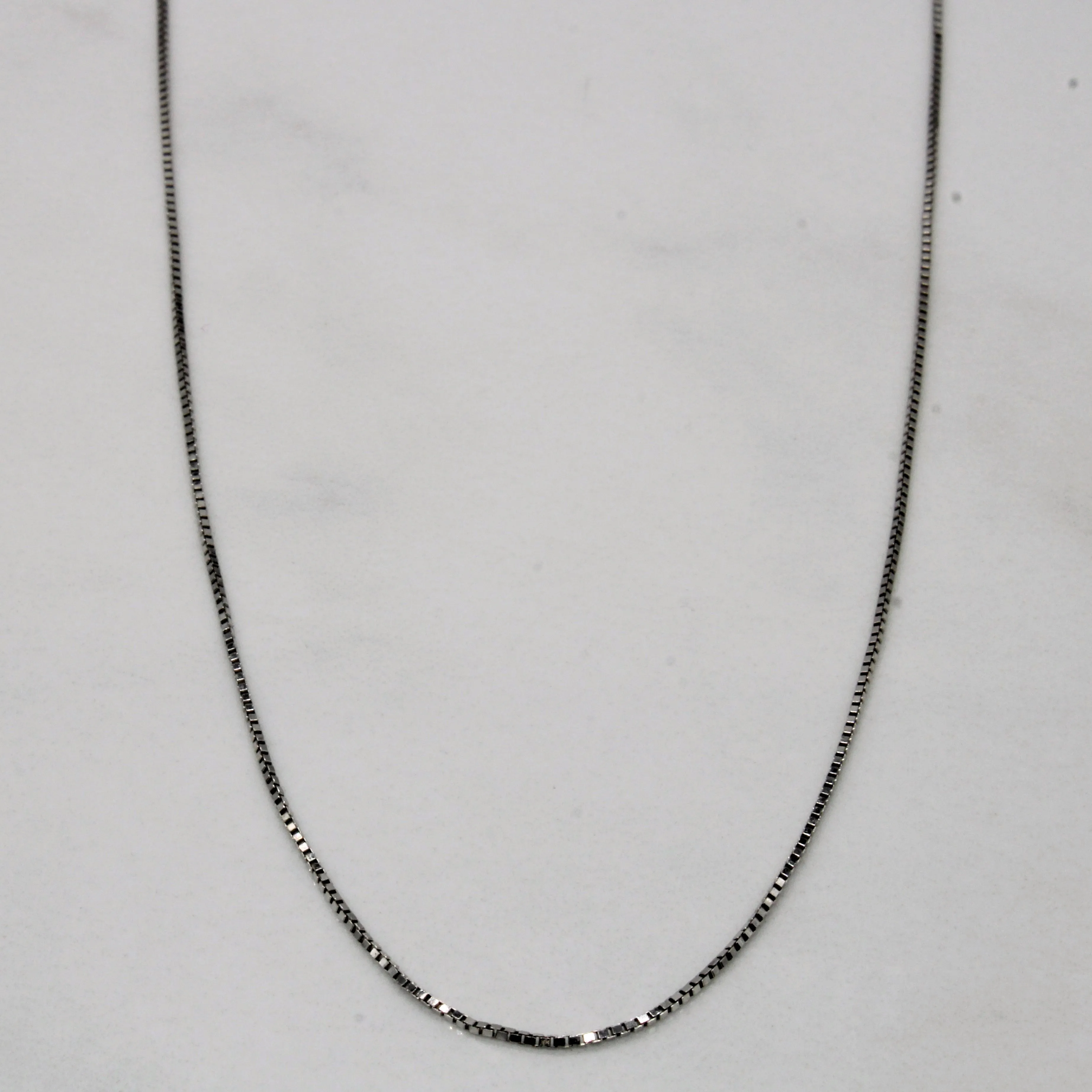 Fashion Touch 14k White Gold Box Link Chain | 18" |