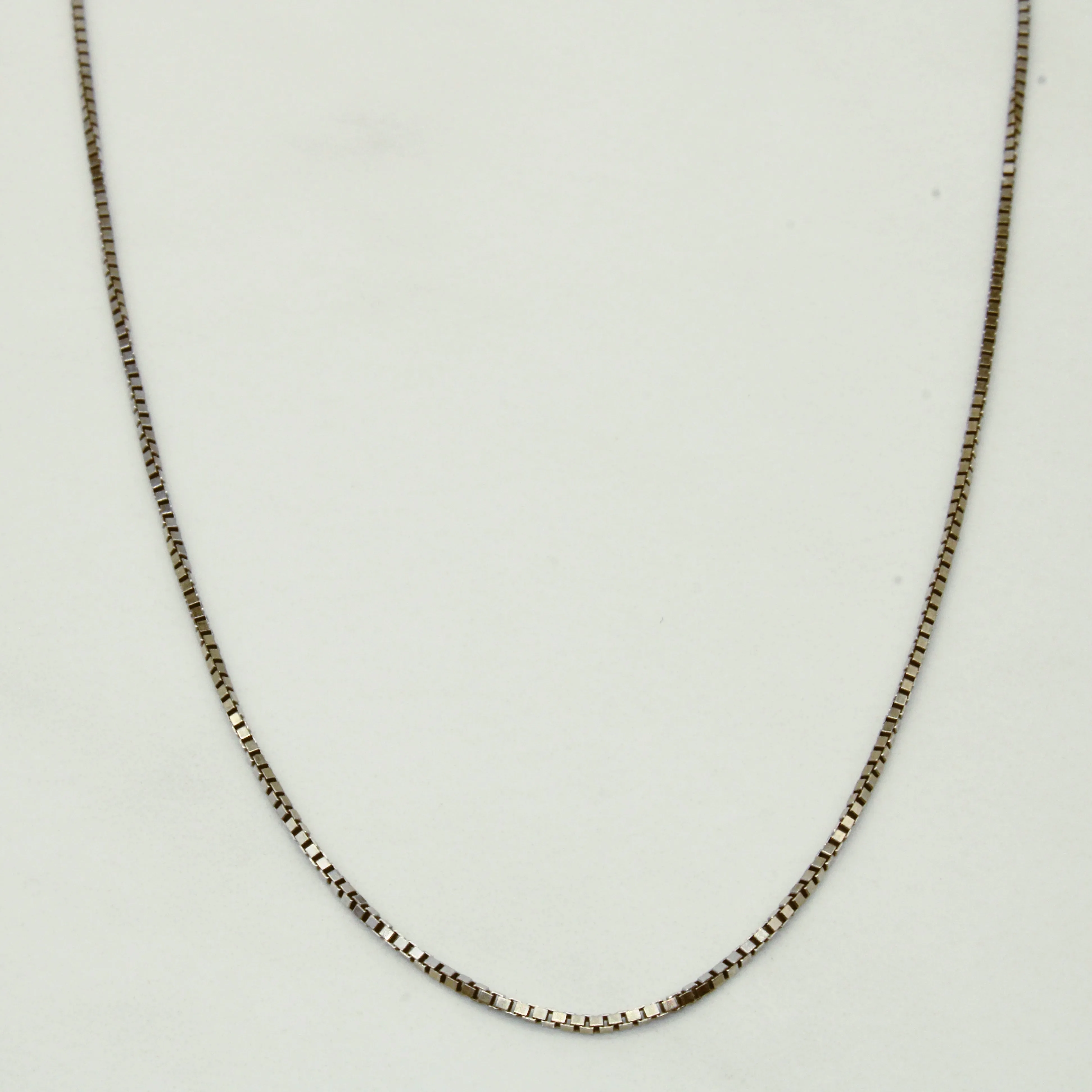 14k White Gold Box Link Chain | 18" | Premium Highlight Classy Vibe