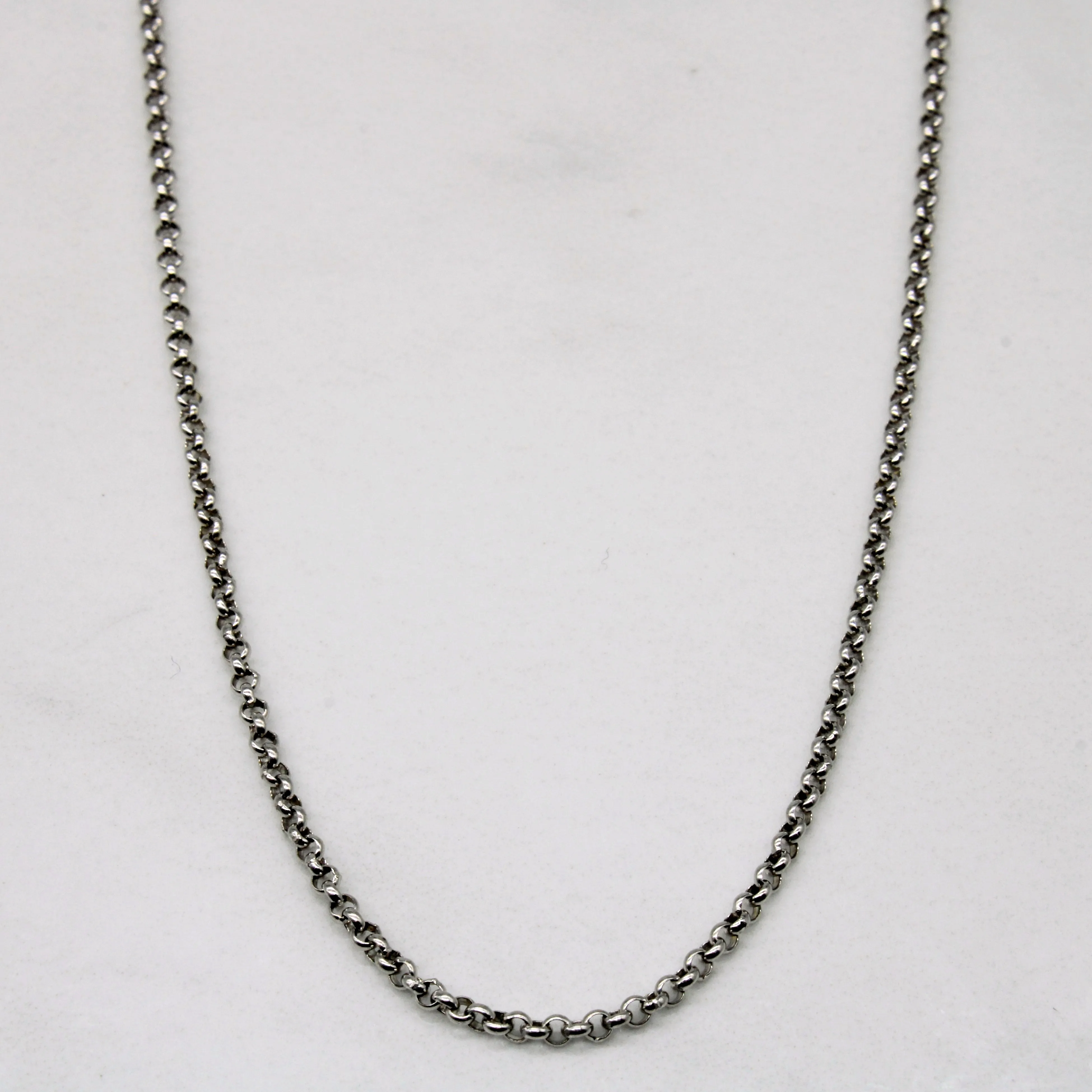 14k White Gold Circle Link Chain | 28" | Natural Flow Unique Accessory