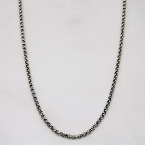 14k White Gold Circle Link Chain | 28" | Natural Flow Unique Accessory