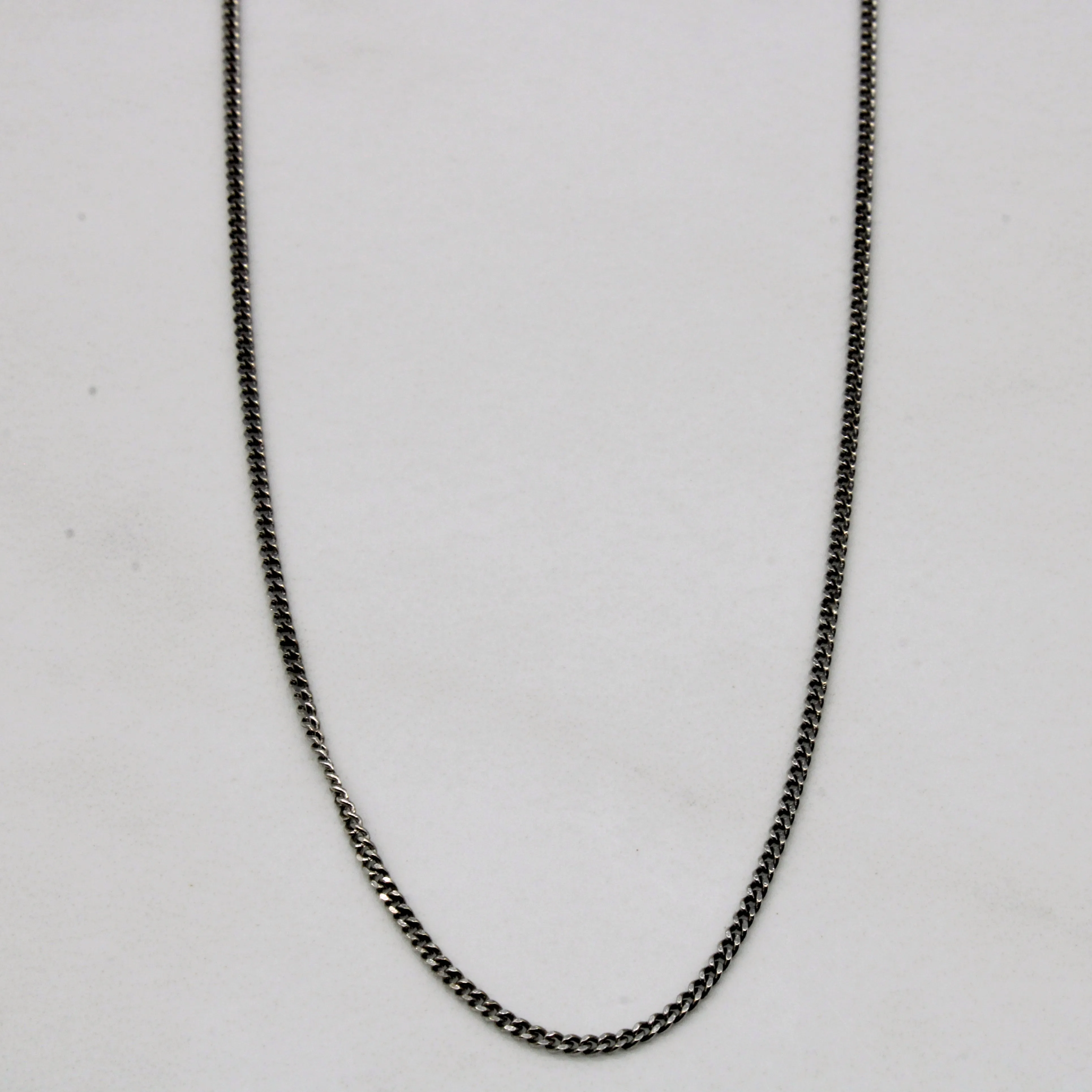 14k White Gold Curb Chain | 18" | Radiant Detail Classic Duo