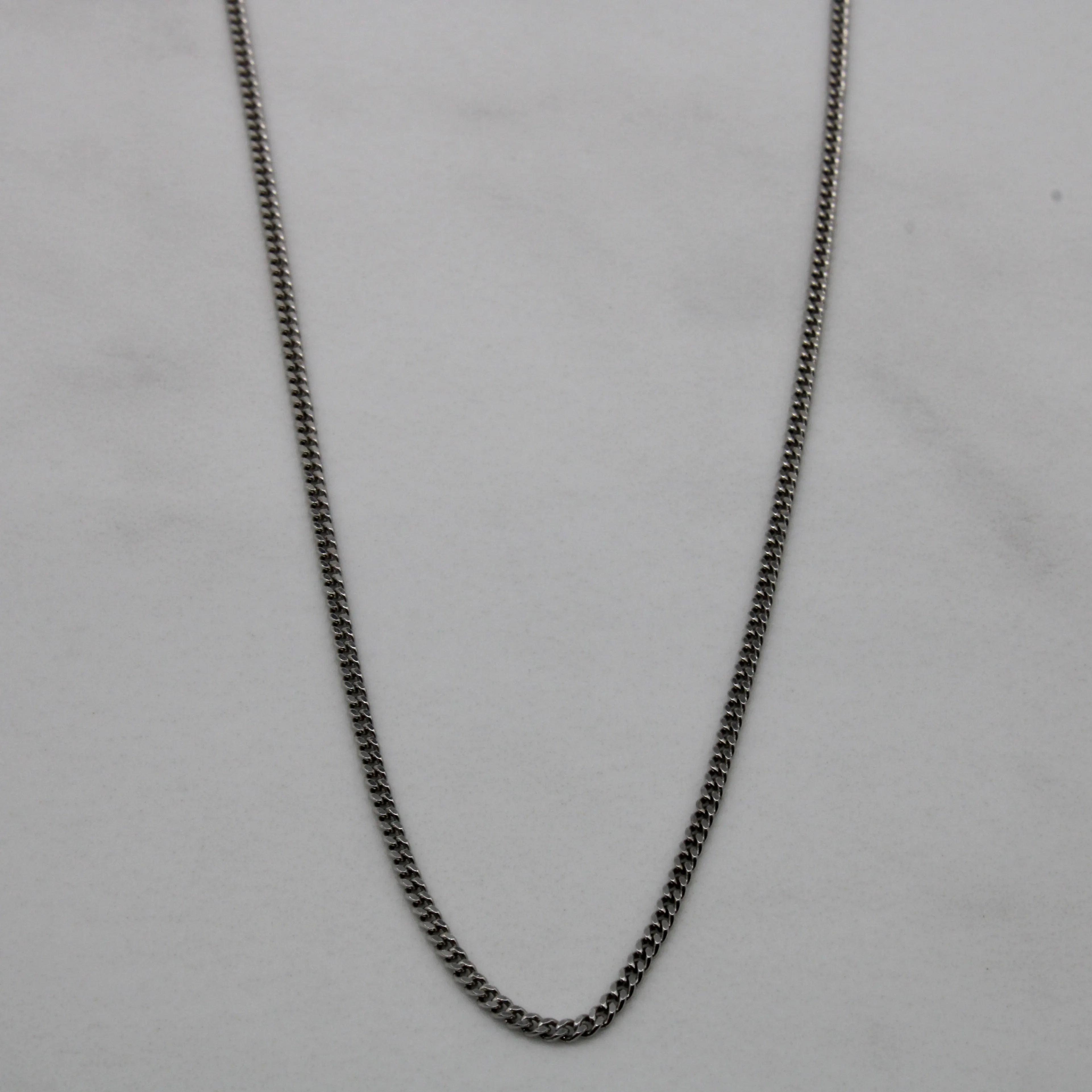 14k White Gold Curb Chain | 18" | Sparkling Style Bold Shine Pieces