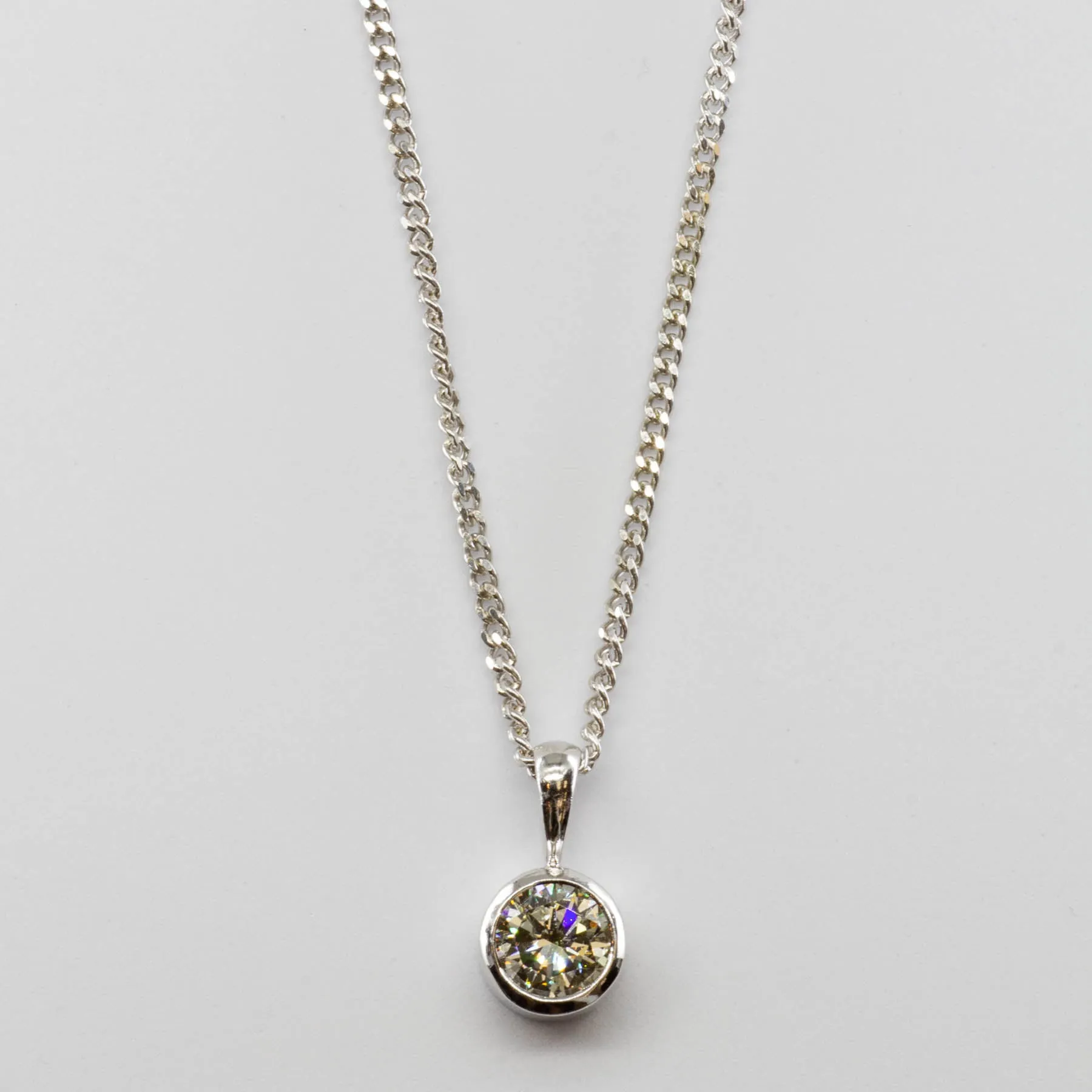 14k White Gold Diamond Necklace | 0.85 ct VVS2-VS1 I/J | 18" Unique Accessories