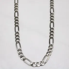 youth appeal handmade touch 14k White Gold Figaro Link Chain | 24" |