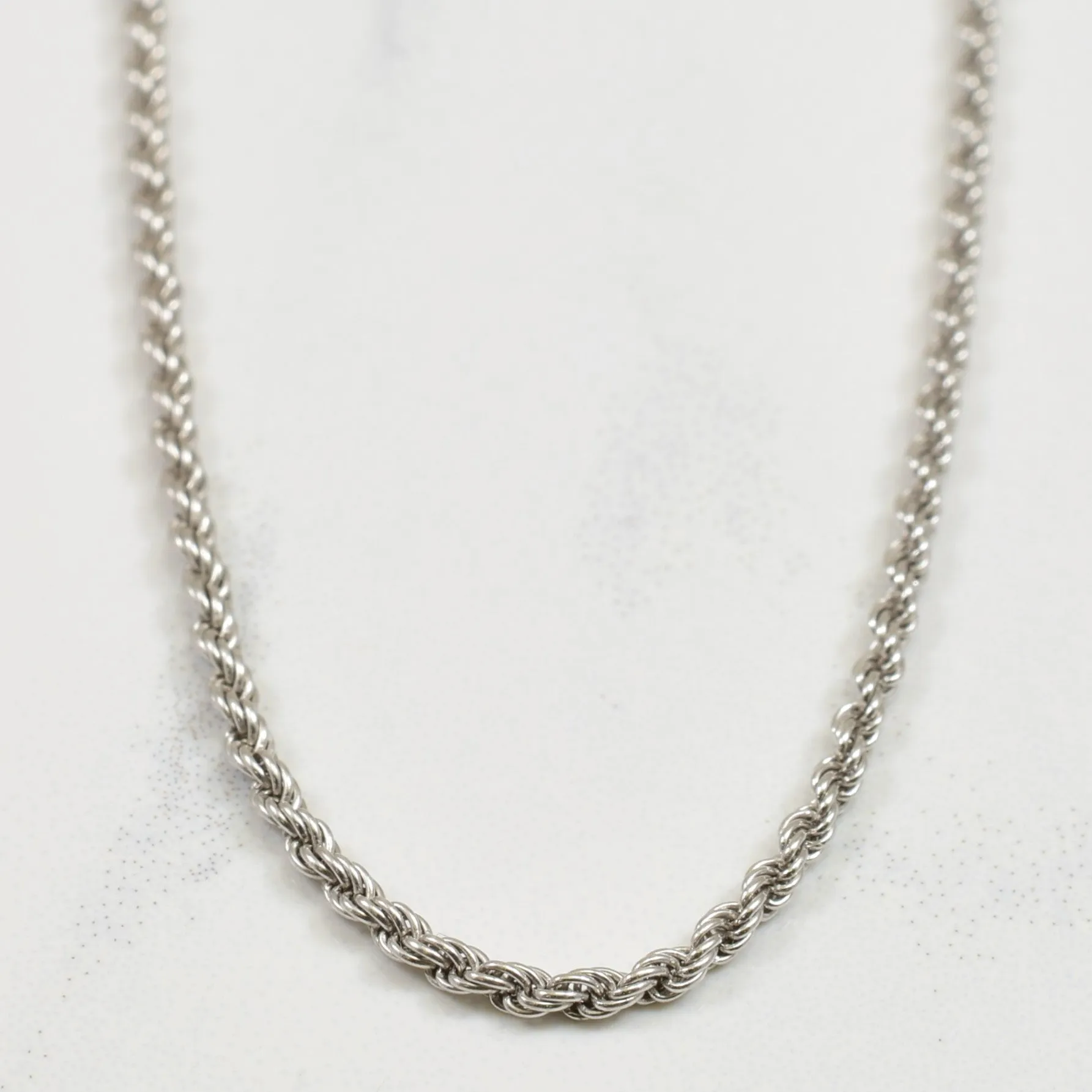 14k White Gold Italian Rope Chain | 16.25" | Romantic Moment