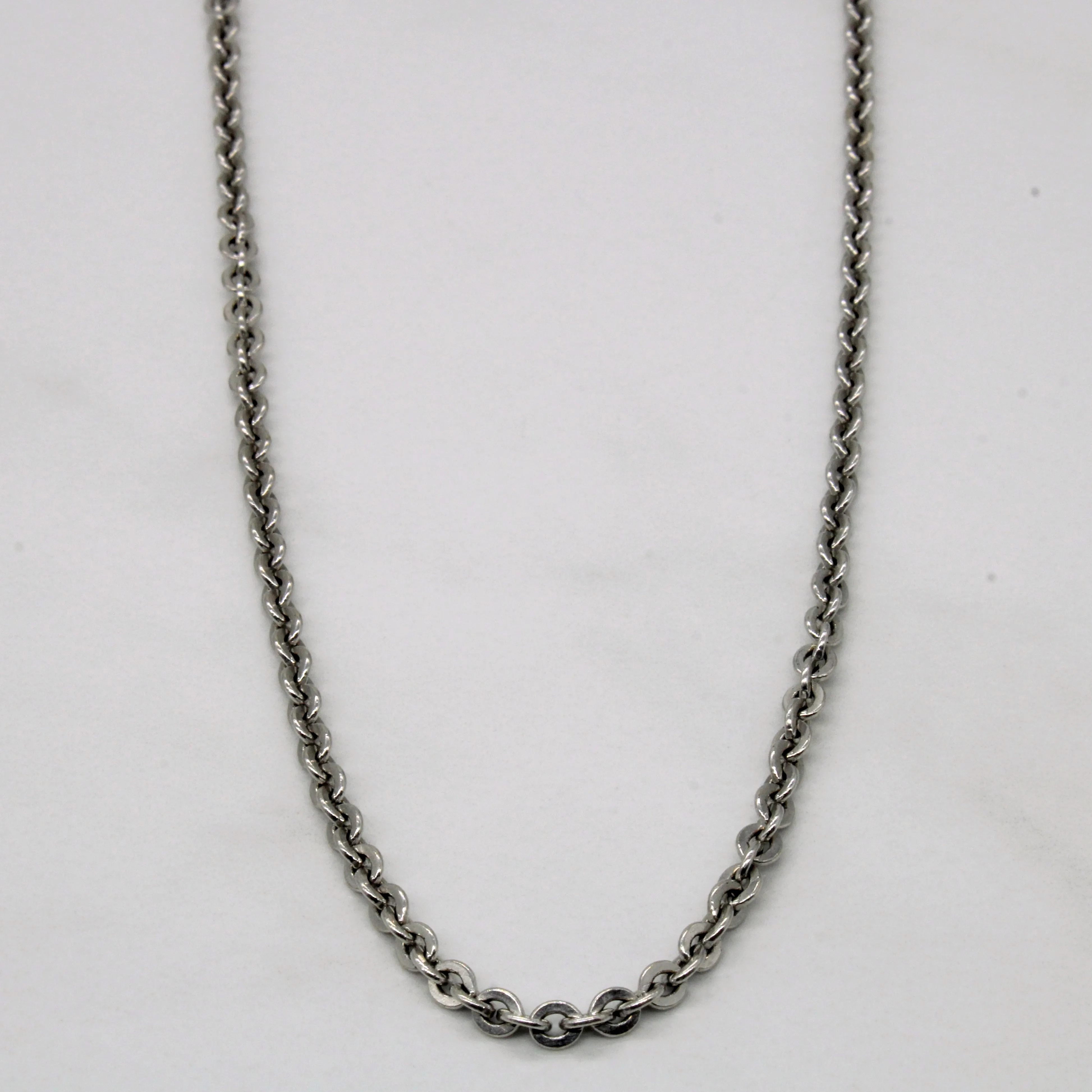 14k White Gold Oval Link Chain | 16" | Special Gift