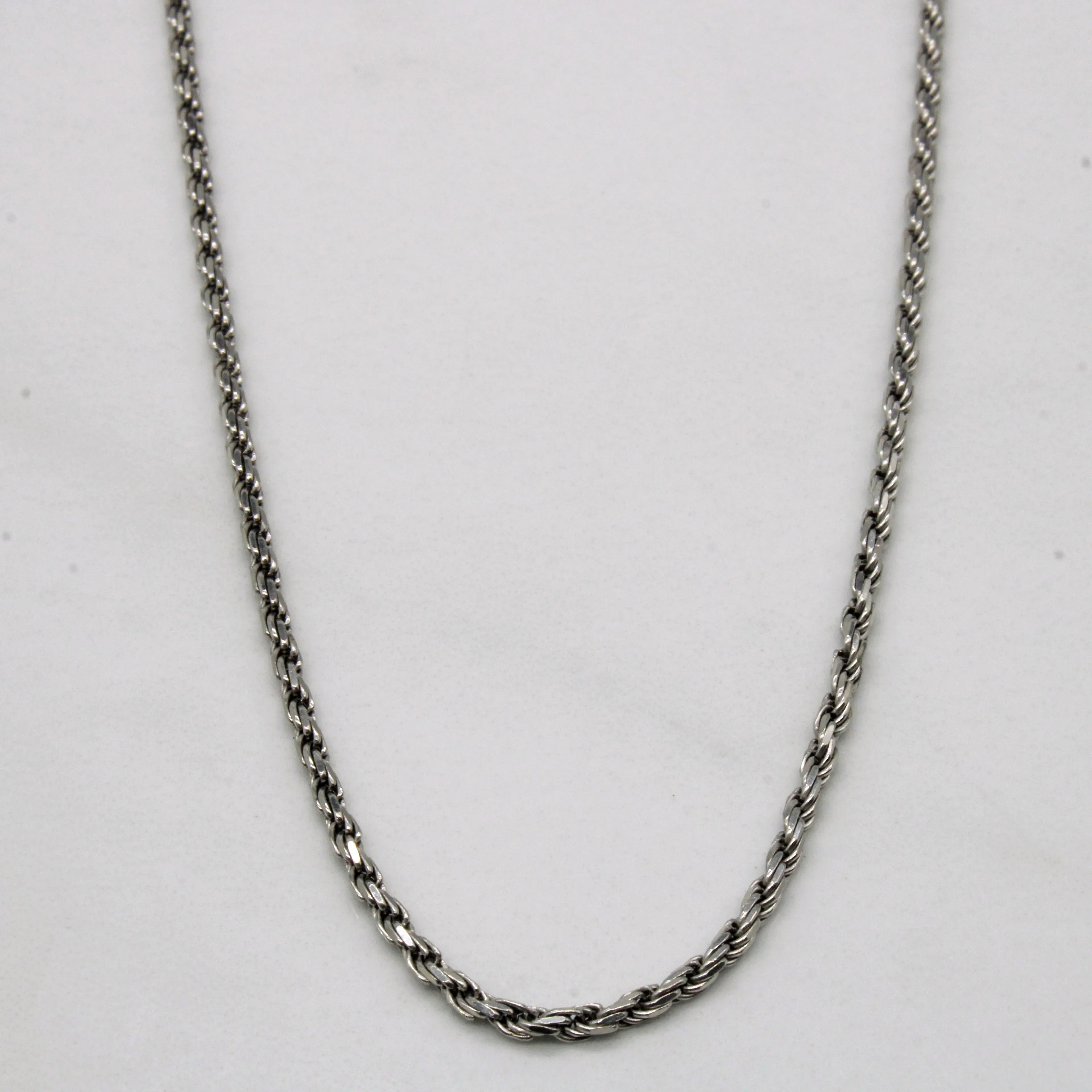 14k White Gold Rope Chain | 30" | Stylish Finish Daily Accent