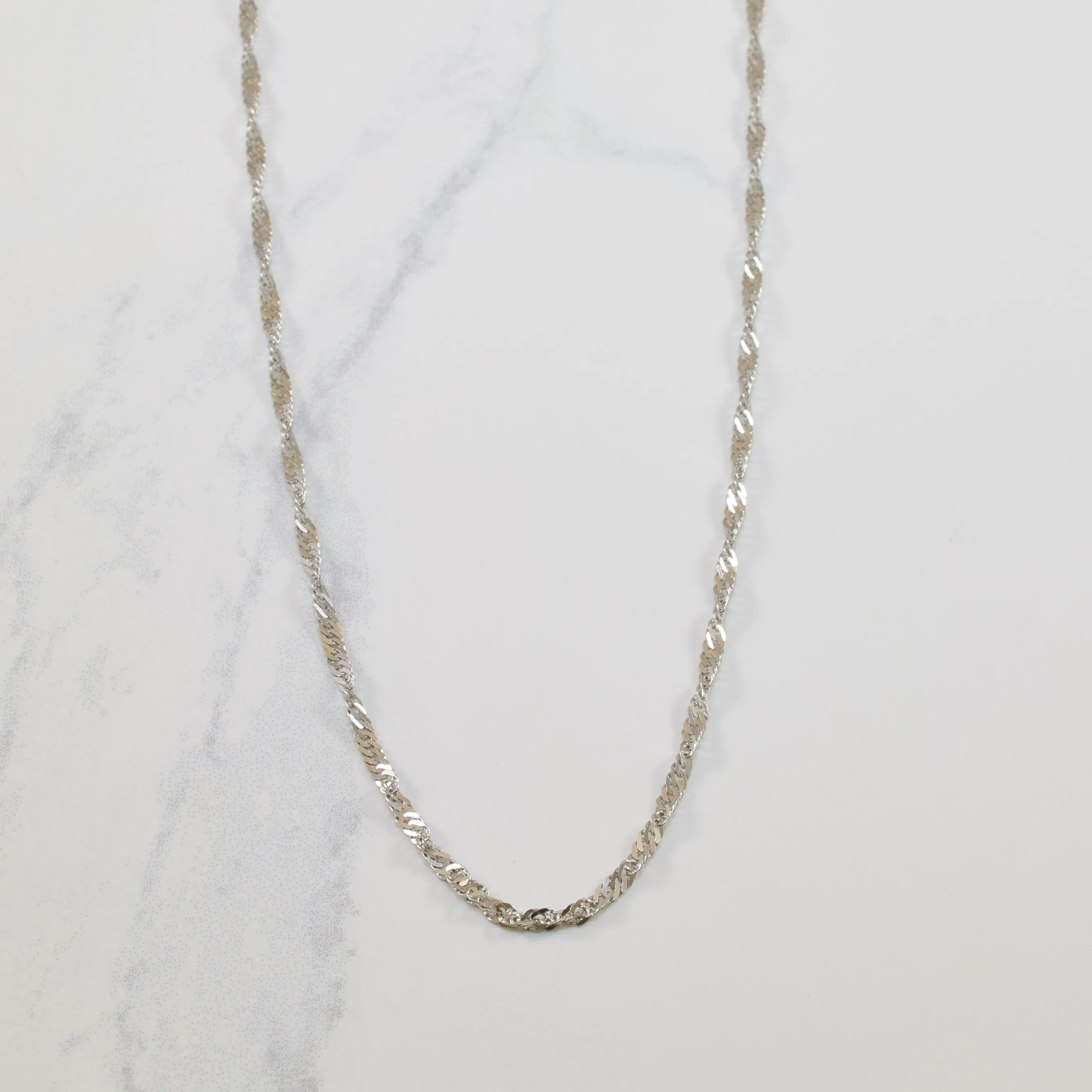 Fusion Form Fashionable pieces 14k White Gold Singapore Chain | 20" |