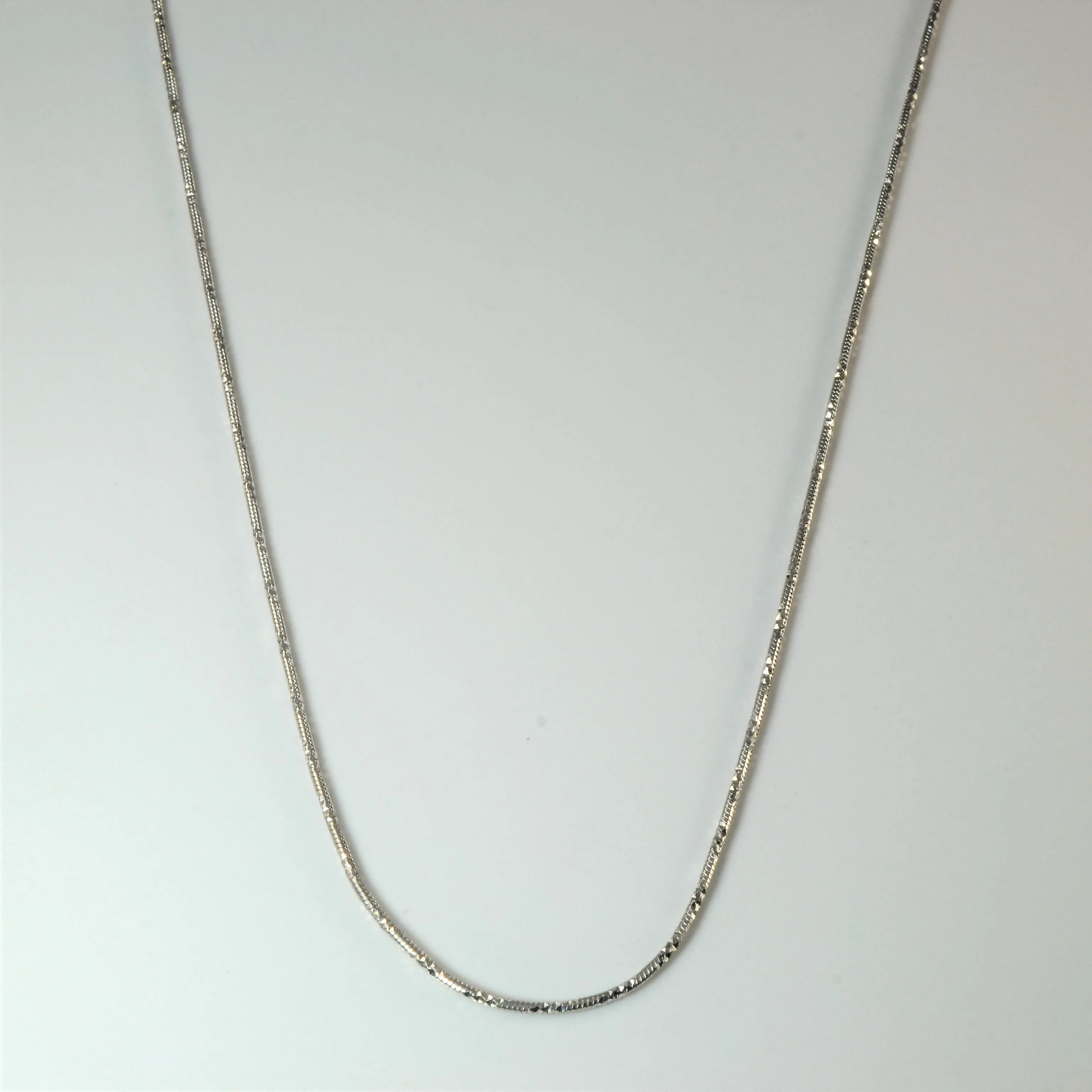 14k White Gold Sparkle Cut Snake Chain | 16" | Delicate Vibe Modern Edge