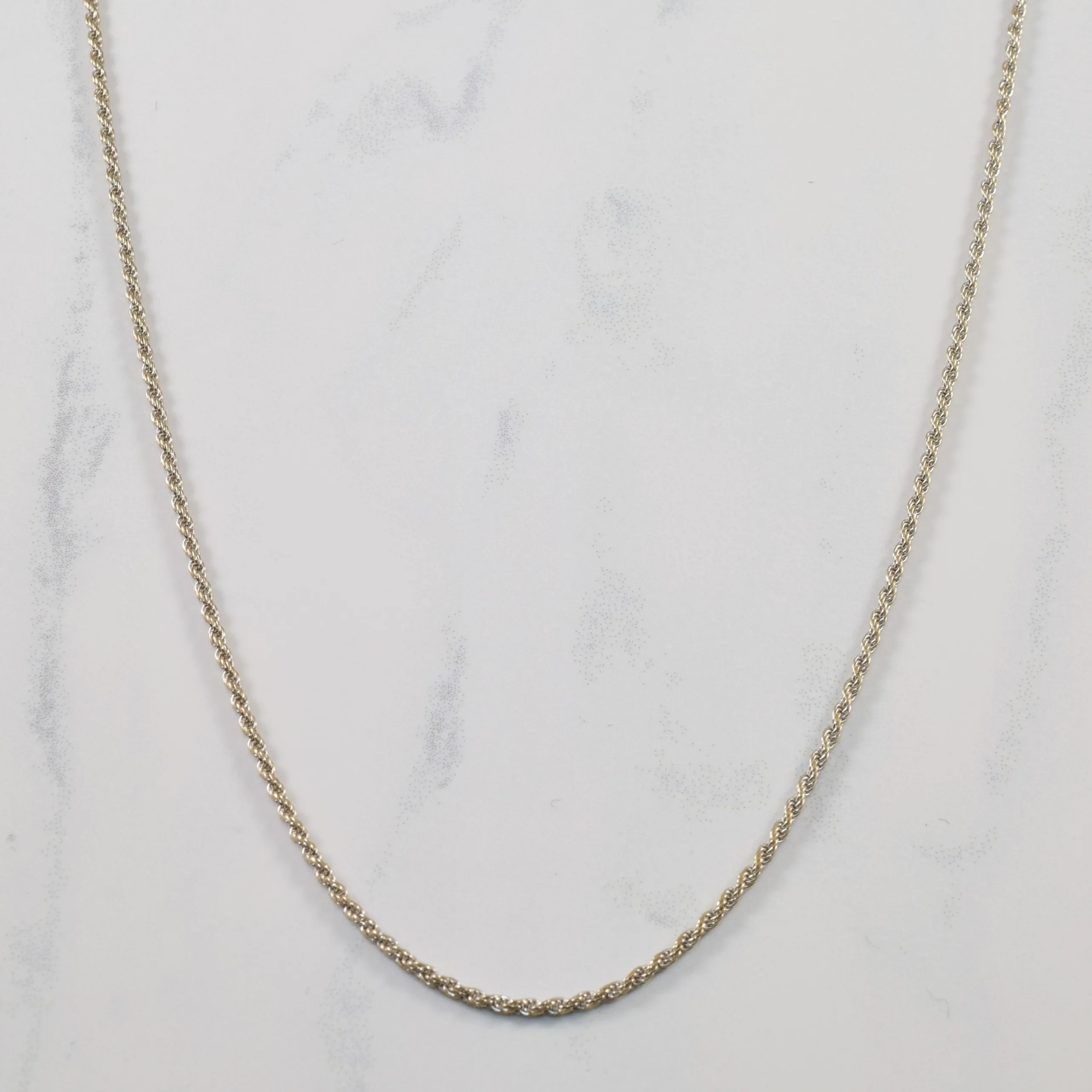 Modern Minimal Cultural Touch 14k White Gold Twisted Helix Chain | 25" |