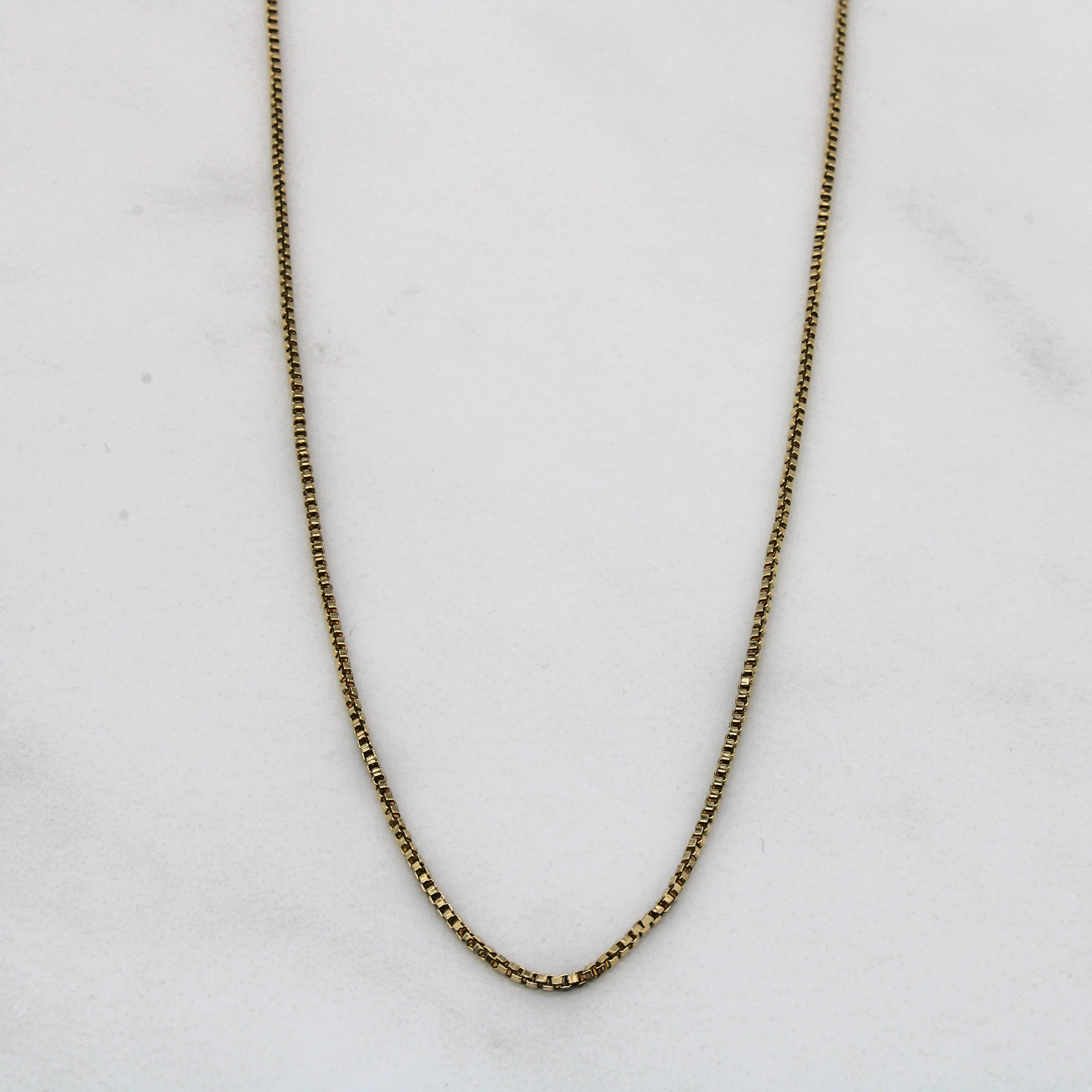Muted Finish Romantic Style 14k Yellow Gold Box Chain | 18" |