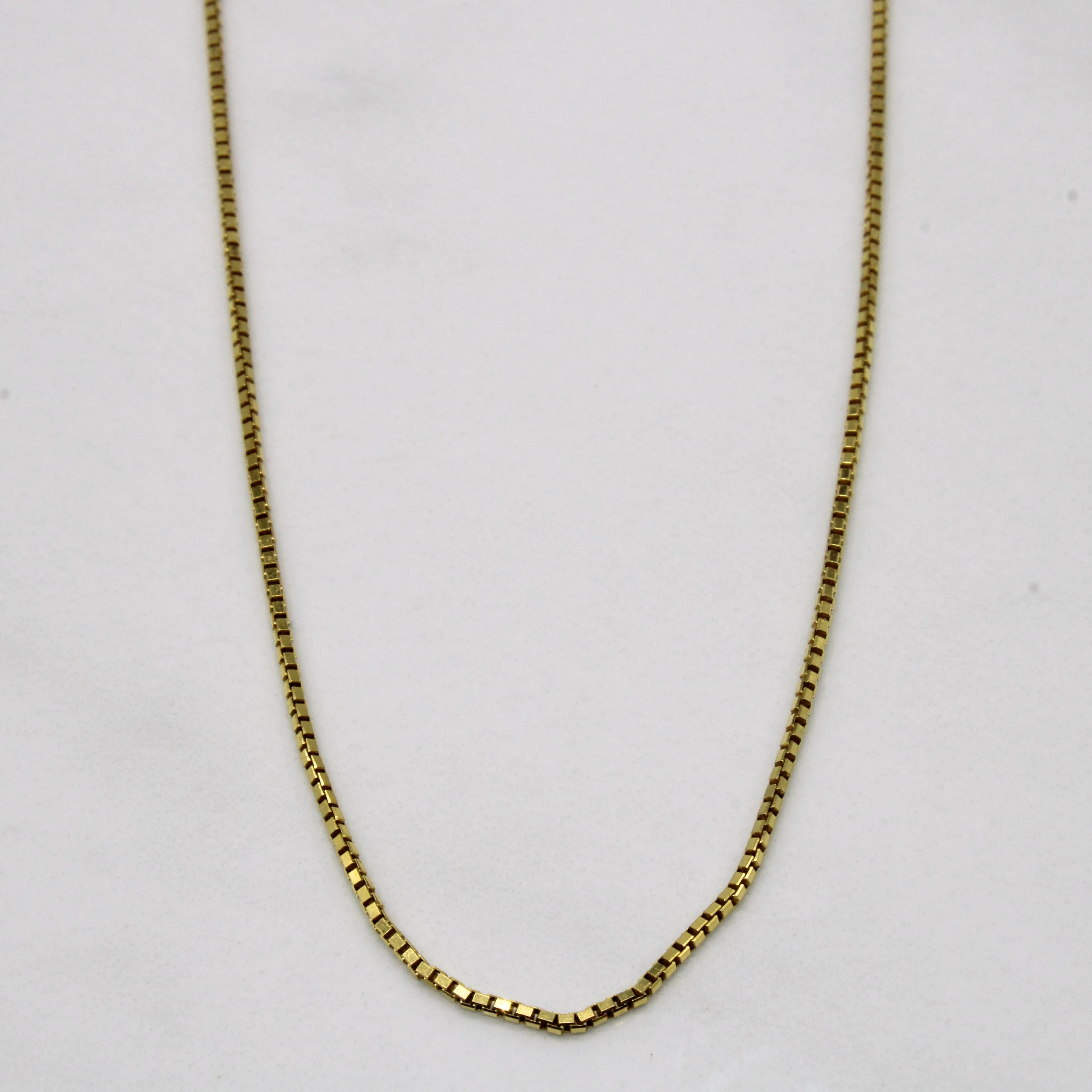 14k Yellow Gold Box Chain | 18" | Minimal Aesthetic Versatile Shine