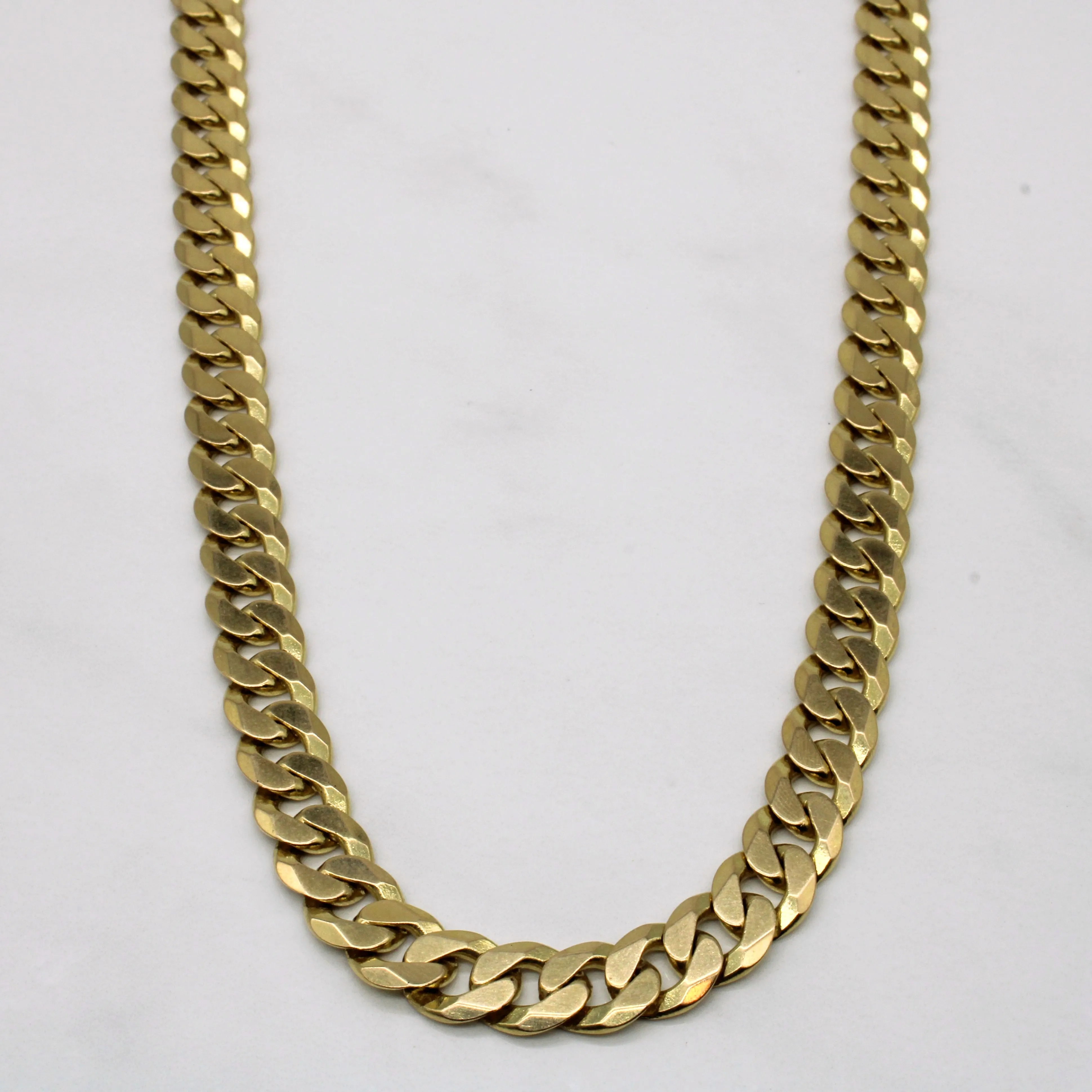 Fashion Elegance Gentle Spark 14k Yellow Gold Cuban Chain | 22" |