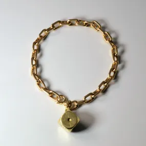 14k Yellow Gold Die Charm Bracelet | 8" | Trendy Fit Pretty Pair