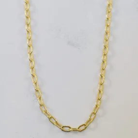 Shimmer Effect Chic Pick 14k Yellow Gold Elongated Cable Chain | 16" |