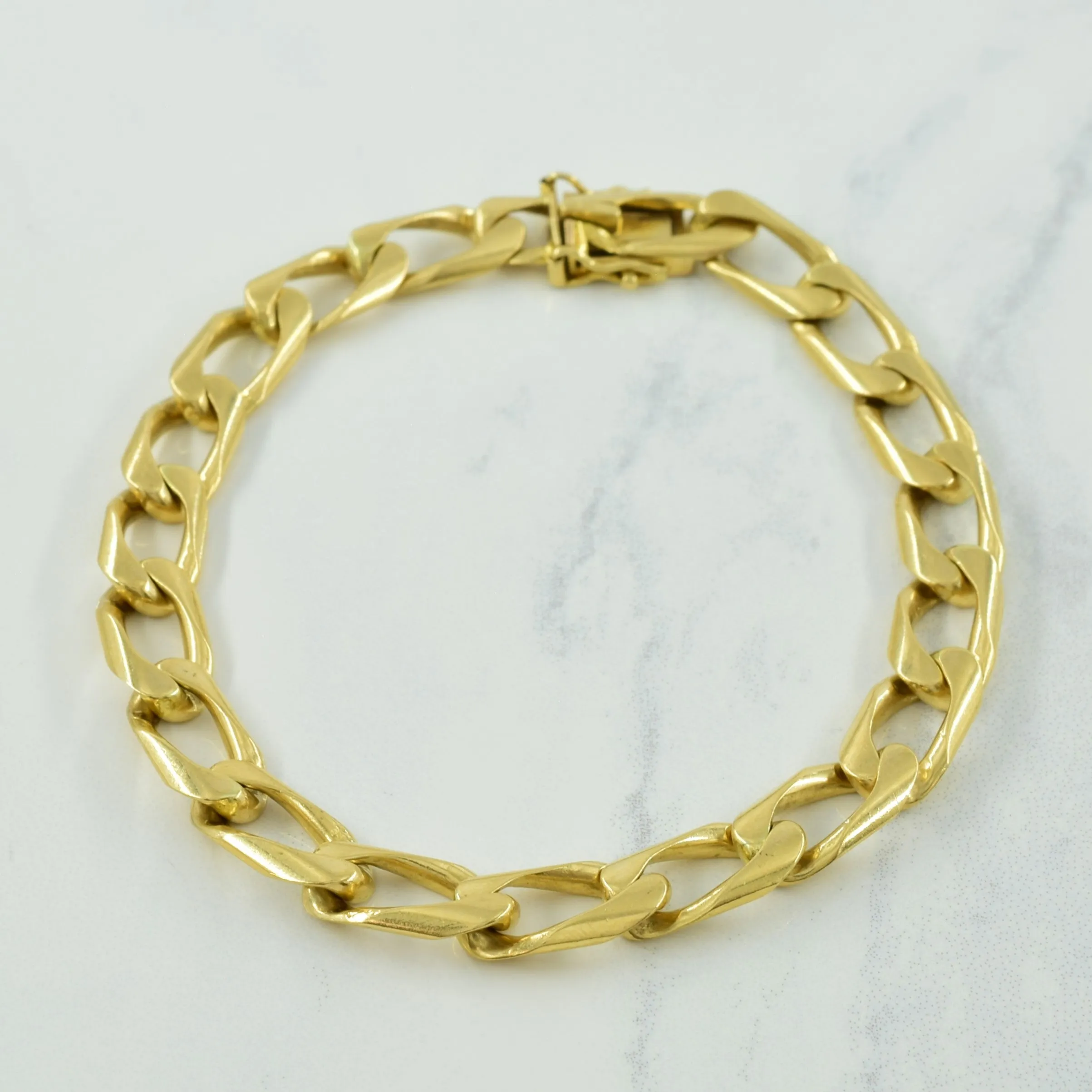 Distinct Piece 14k Yellow Gold Elongated Cuban Link Chain | 8.5" |
