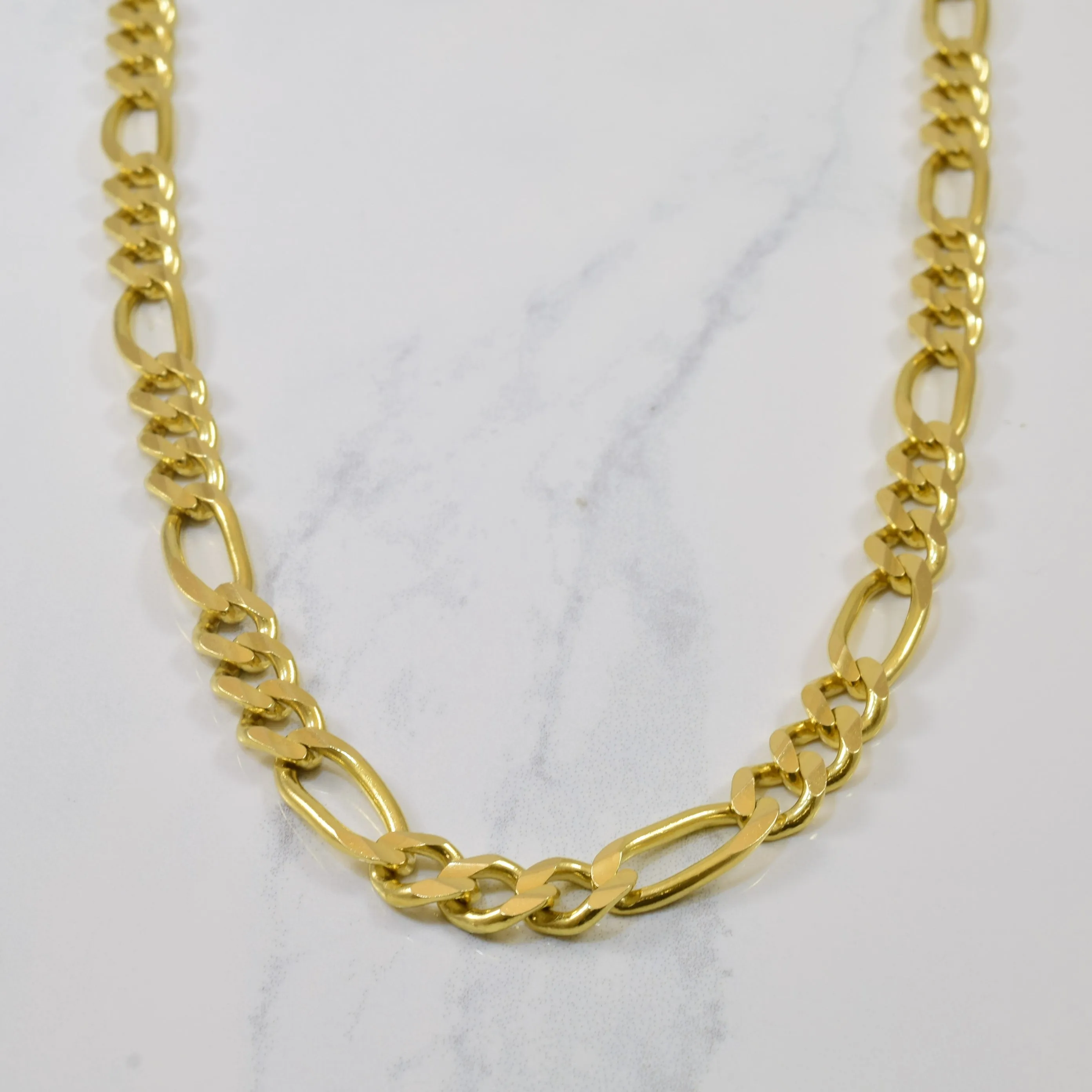 Luxurious Craft Bold Contour 14k Yellow Gold Figaro Chain | 20" |