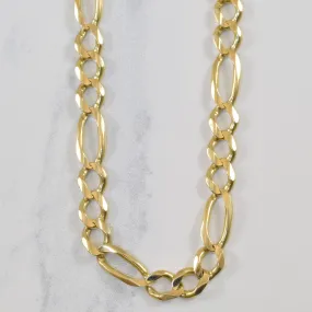Alluring Charm 14k Yellow Gold Figaro Chain | 23.75" |